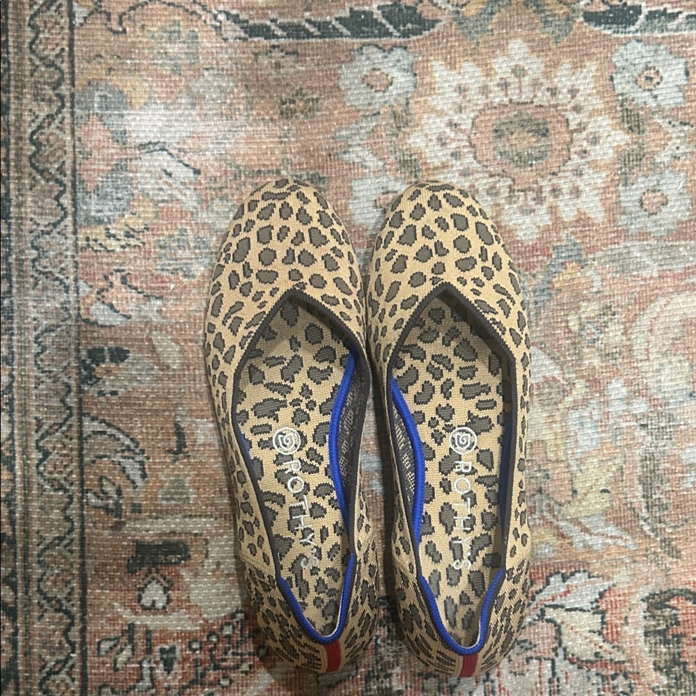 Rothy's Tan Leopard Print Flats